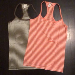 Maurices lot of 2 striped tank tops, sizes S & M